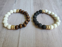 Load image into Gallery viewer, Lava Stone | Wood Bracelet
