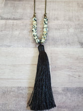 Load image into Gallery viewer, Dalmatian Bead + Tassel Necklace
