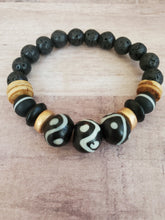 Load image into Gallery viewer, Batik Bone Bead | Lava Stone Bracelet
