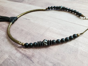 Beaded Collar + Tassel Necklace