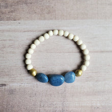 Load image into Gallery viewer, Blue Agate | White Wood Bracelet
