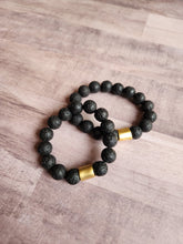 Load image into Gallery viewer, Lava Stone | Gold Bead Bracelet
