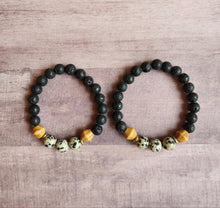 Load image into Gallery viewer, Lava Stone | Dalmatian Jasper Bracelet
