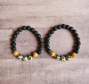 Lava Stone | Dalmatian Jasper Bracelet