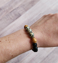 Load image into Gallery viewer, Lava Stone | Dalmatian Jasper Bracelet
