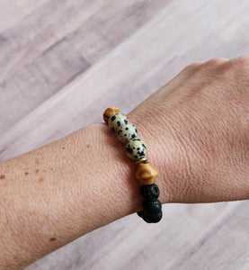 Lava Stone | Dalmatian Jasper Bracelet