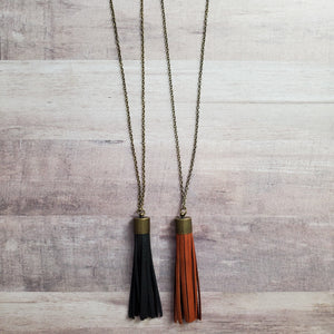 Leather Tassel Necklace