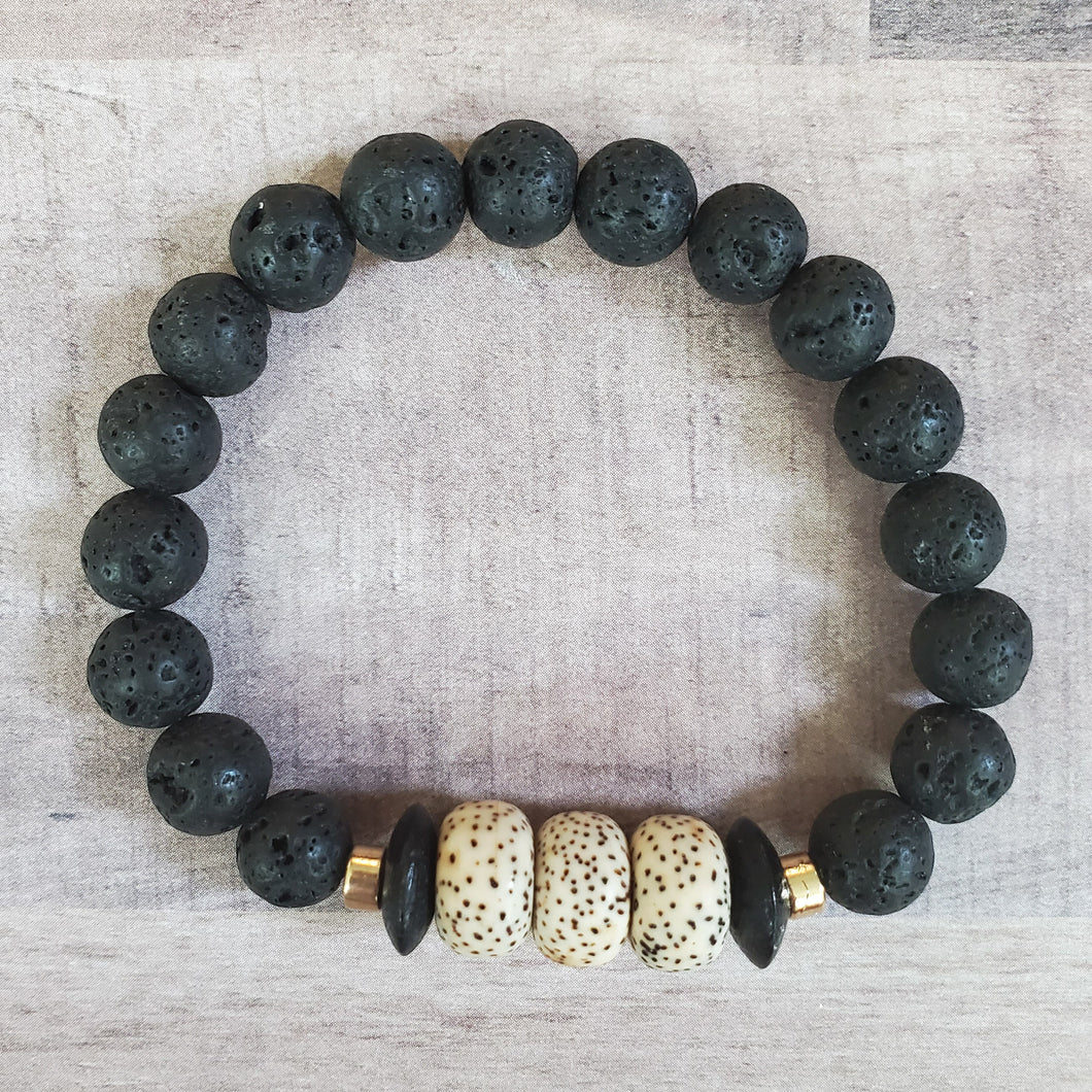 Lotus Seed | Lava Stone Bracelet