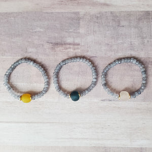 Recycled Glass | Agate Bracelet