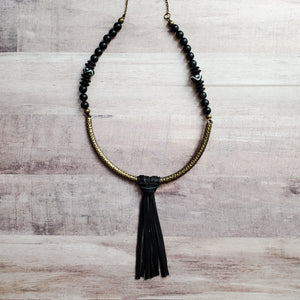 Beaded Collar + Tassel Necklace